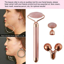 Load image into Gallery viewer, 3 in1 Electric Vibrating Natural Rose Quartz Jade Facial Roller_3
